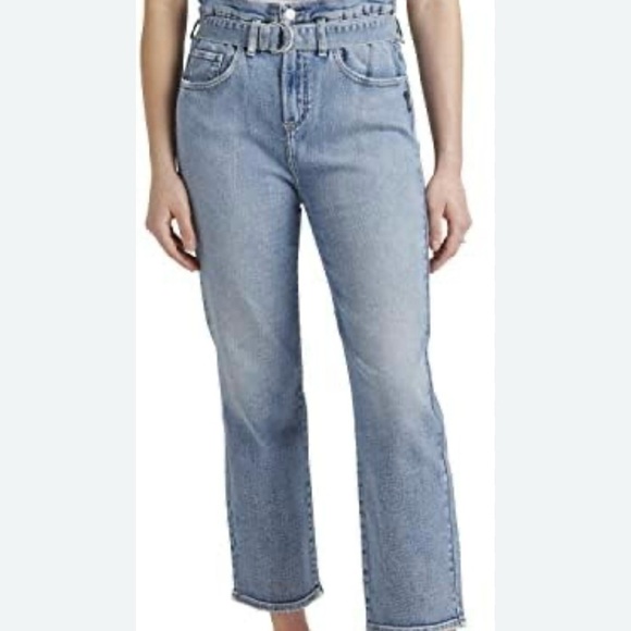 Silver Brand Jeans Co. Paper Bag Straight Cropped Jeans 27 - Picture 1 of 13
